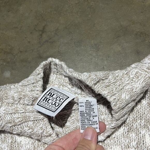 Vintage 90s Russ Sports Beige Pattern Mock Neck Sweater - Picture 3 of 3